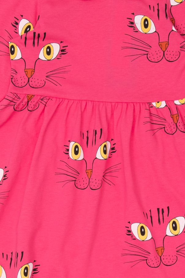 Pink Dress with cat motif Mini Rodini Vitkac GB